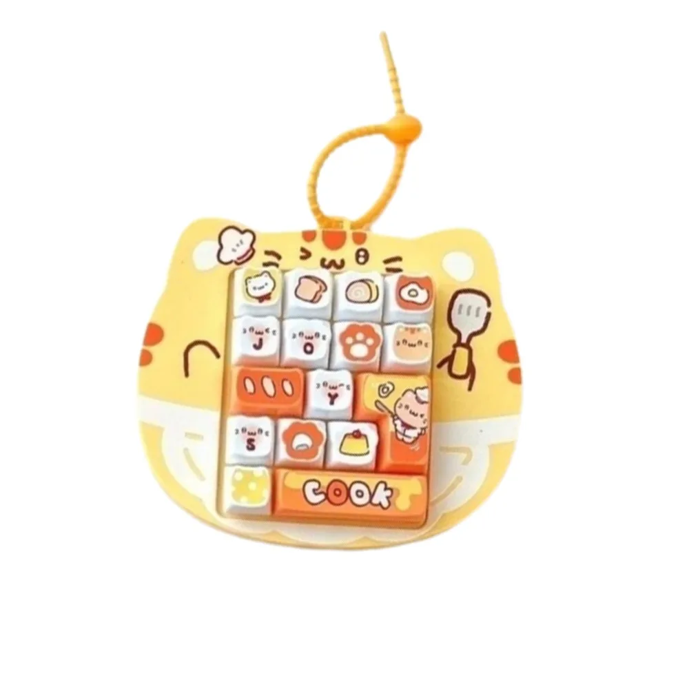 16 Key Fidget Button Cat Shape Cute Design Mini Keyboard Pendant Creative Style Bag Hanging Ornament Fingertip Button Keyring