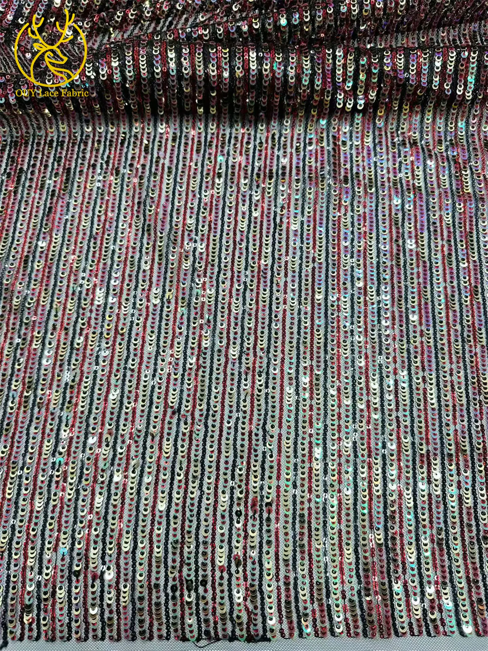 5 Yards afrikanischer Pailletten-Tüll-Spitzenstoff 2026 Hochwertiger französischer Netz-Spitzenstoff für elegante Abendkleider für nigerianische Frauen – Detail 10