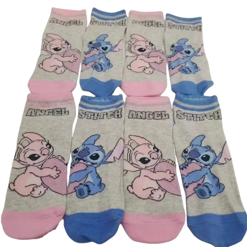 Disney Lilo Stitch Short Multi-Color Boat Socks Spring Summer Cartoon Simple Breathable Socks for Men and Women Cute Short Socks