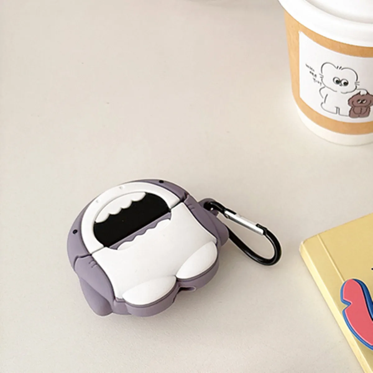 Headphone Case for Samsung Galaxy Buds 3/Buds 3 Pro (2024 Release),Cute Creative Shark Design Silicone Ear Buds case with Hook