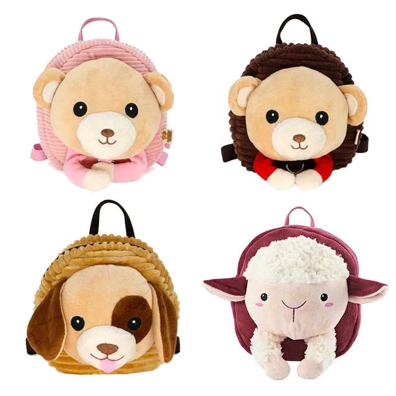 New Cartoon Anti-walking Lost Shoulder Backpack Baby Girls Boys Plush Small Bags With Traction Rope Anti-lost Toddler Schoolbag