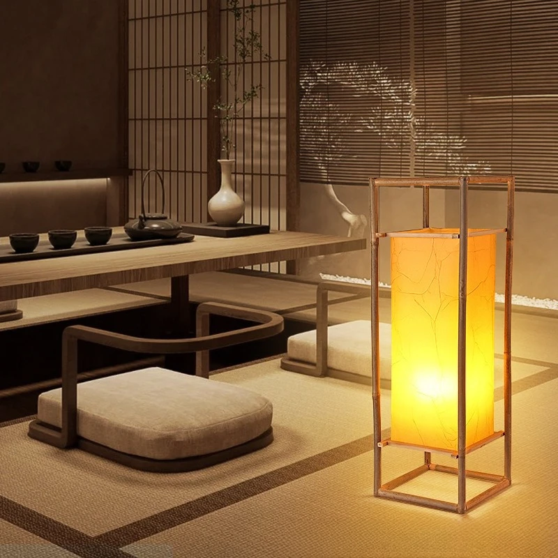 

Японский железный торшер из ротанга, скандинавский современный ресторан, декор комнаты для проживания в семье, торшер в стиле Юго-Восточной Азии, плетение светодиодных фонарей