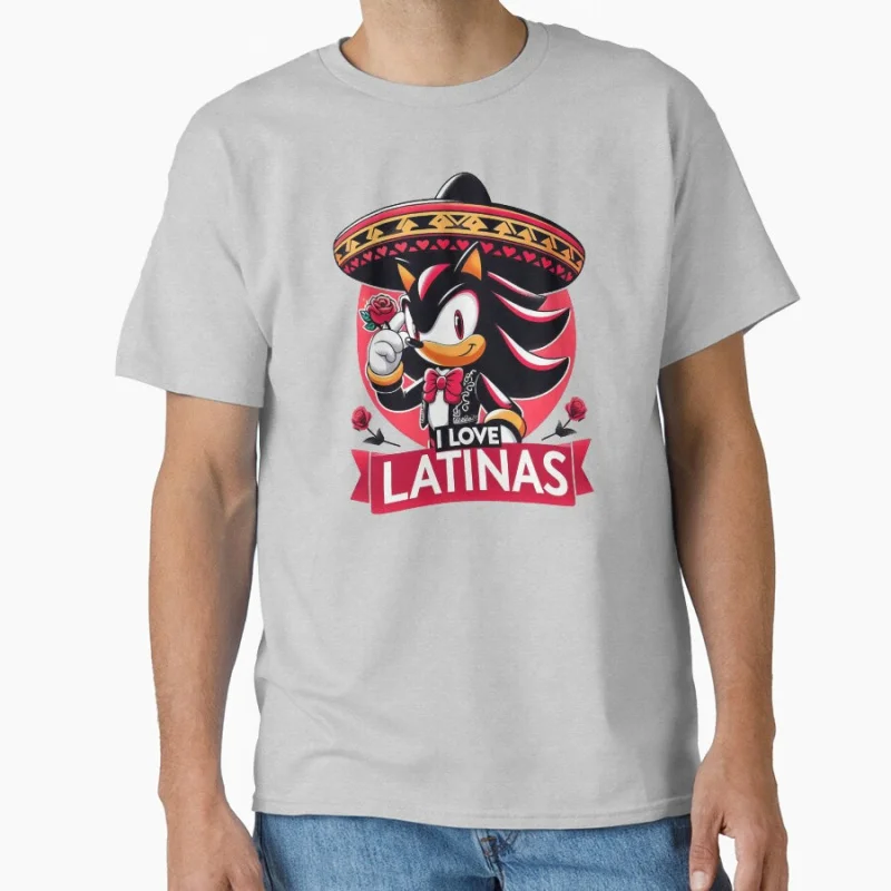 أنا أحب اللاتينية سونيك الظل القنفذ هدية تي شيرت للرجل بلوزات كبيرة الحجم أنيمي الجرافيك طباعة Y2k الملابس الكرتون المحملة #4
