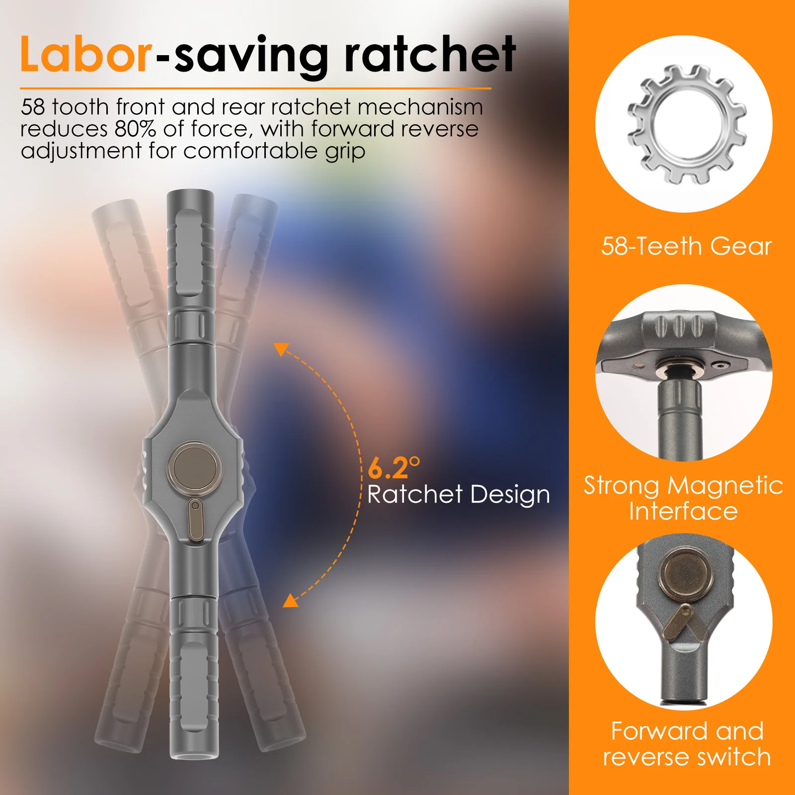 34 In 1 Ratchet Screwdriver Set Multifunctional Magnetic Screwdriver Repair Tool with 32 Short Bit for Computer Eyeglasses