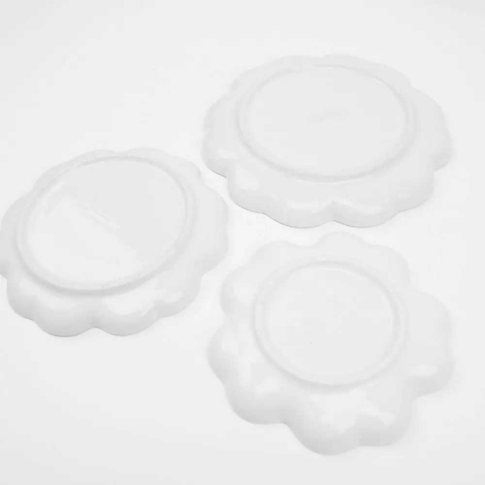 6/7/8/9 شبكات لوحة طلاء السيراميك الأبيض قابلة لإعادة الاستخدام الخزف لوحة على شكل دائري زهرة على شكل خلط علبة ألوان للفنان #5