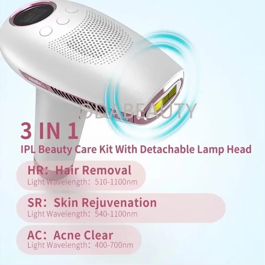 DEESS GP591 Laser Hair Removal Permanent IPL Epilator Ice Cool Painless Depilador A Laser Unlimitied  Flashes Face Body Home