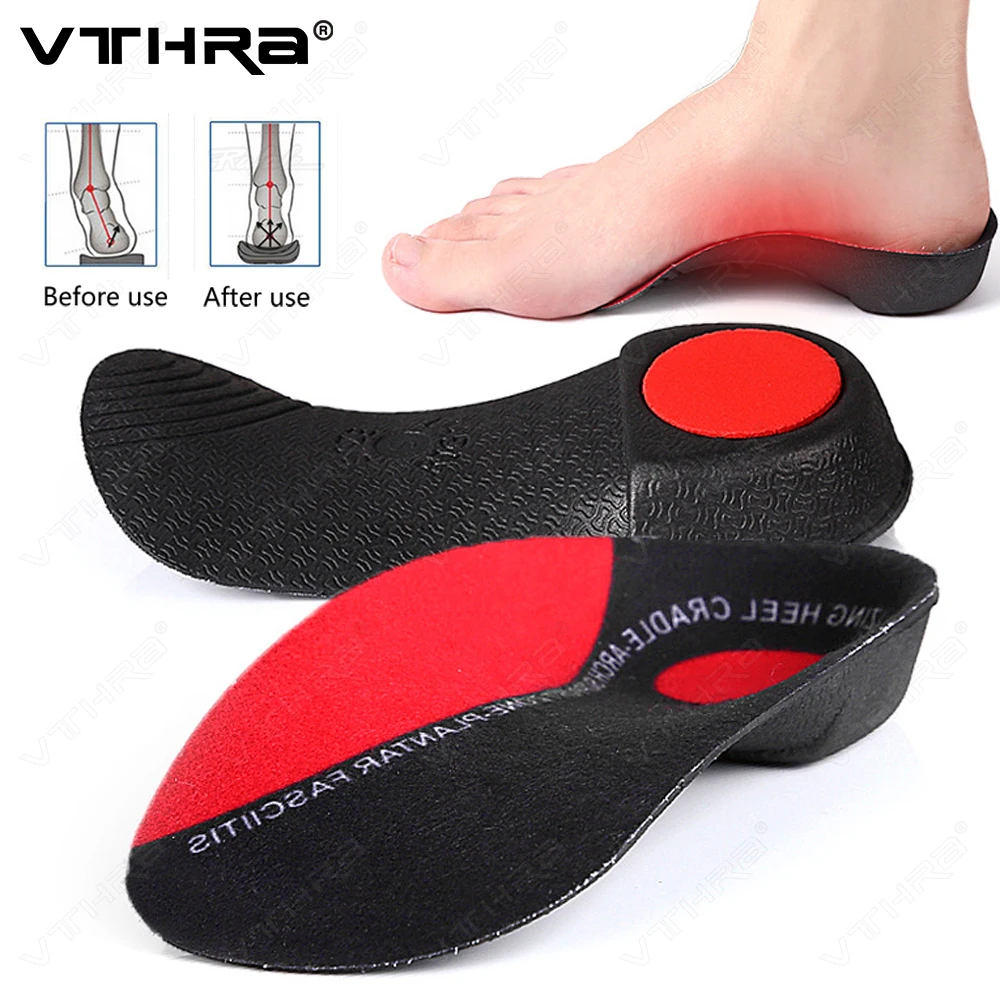 VTHRA Orthotic Shoe Accessorie Insert Insoles Hard Arch Support 3.5cm Half Shoe Insoles For Shoes Sole Fixed Heel Orthopedic Pad