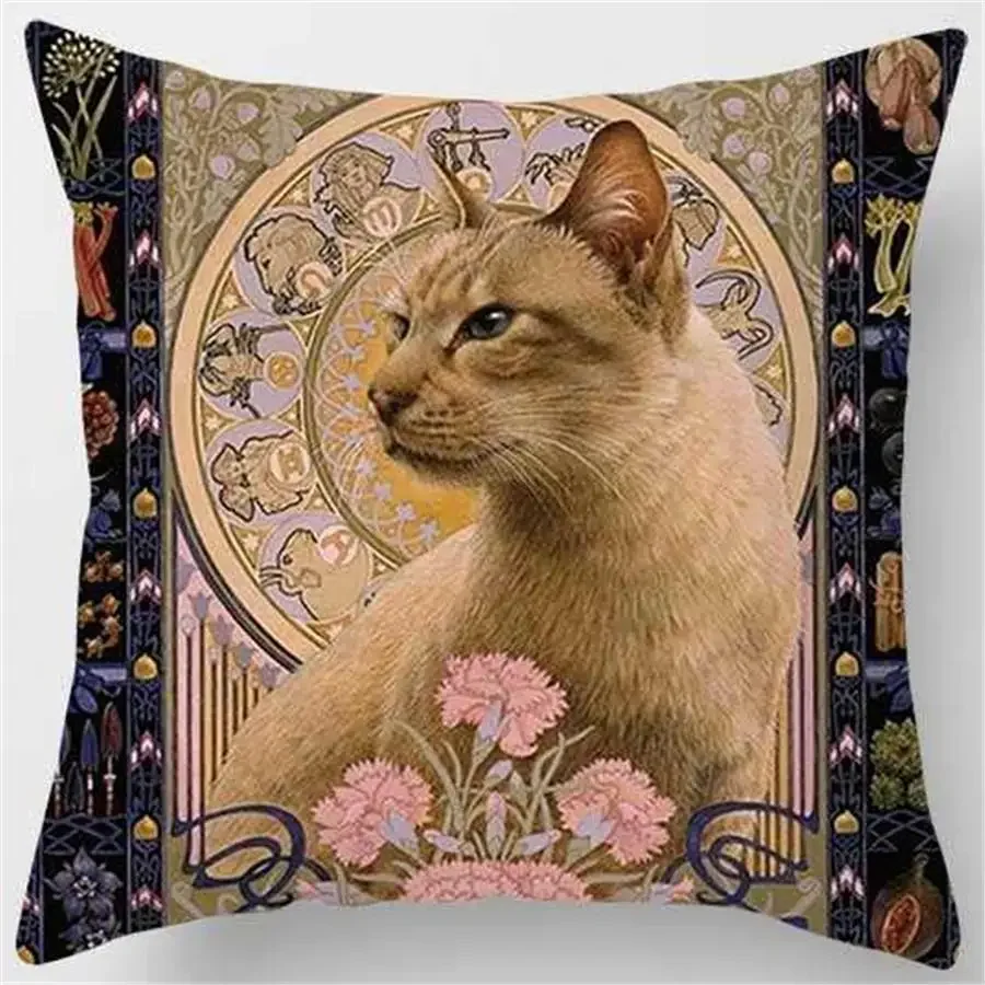 Unique Cat Pattern Pillowcase Sofa Home Decoration Car Office Supplies Outdoor  Cushion