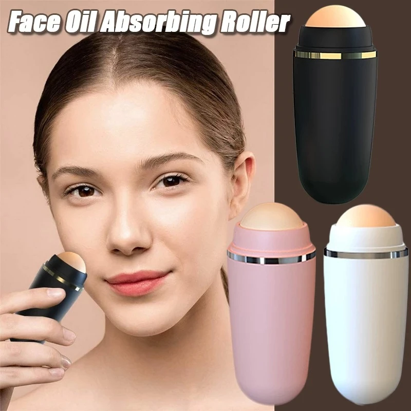 Face Oil Absorbing Roller Natural Volcanic Rolling Stick Ball Facial Massage Body Stick Pores Cleaning Roller Face Skin Care