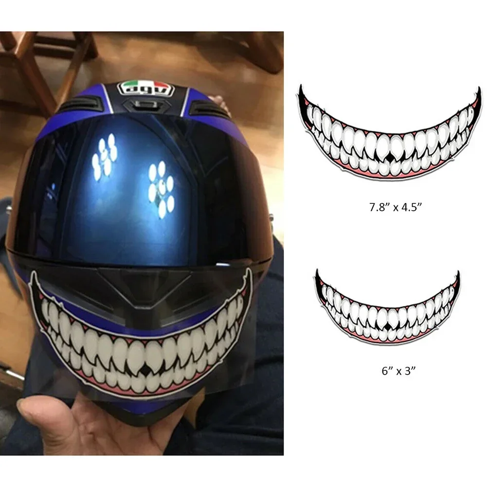 Durable Helmet Rider Sticker Decal Waterproof Replacement Teeth 1pcs/set PVC Accessories Decoration For Motorcycle