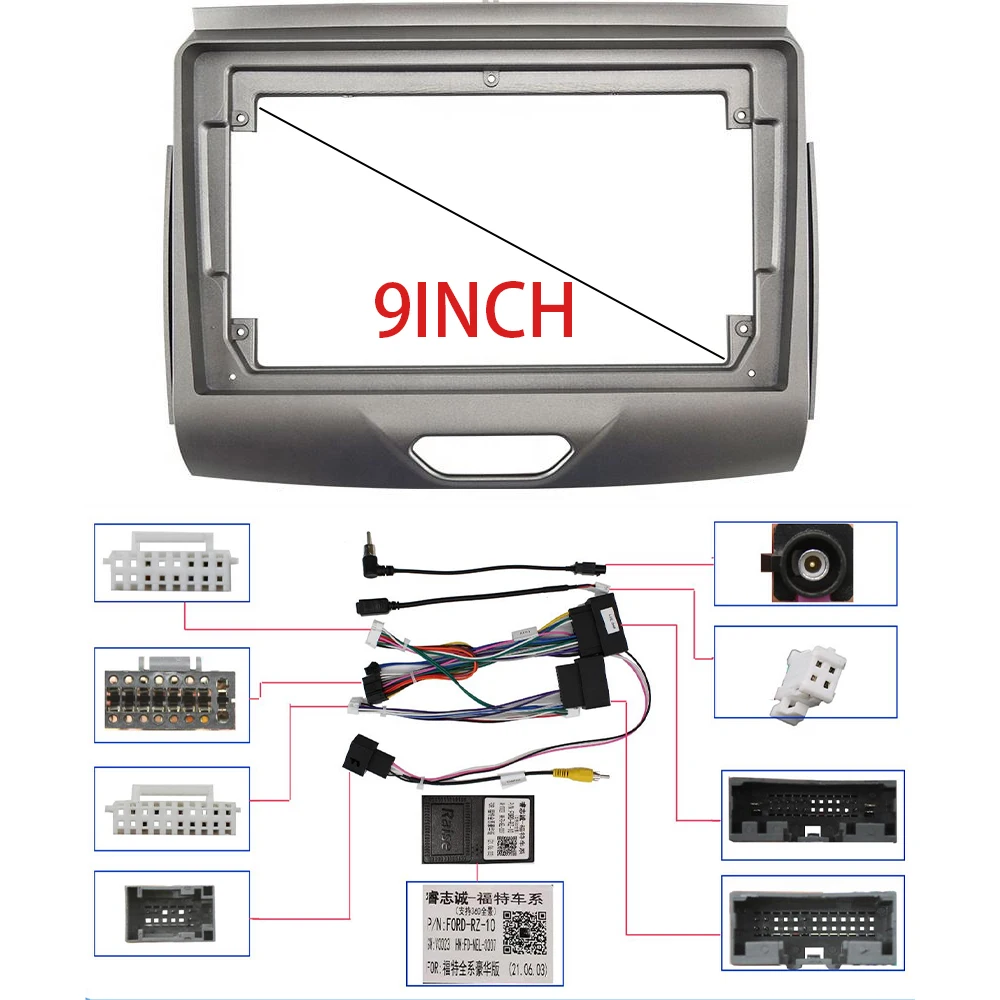 2Din Car Radio Fascia For Ford Ranger 2015+ DVD Stereo Frame Plate Adapter Mounting Dash Installation Bezel MP5 Panel Trim Kit