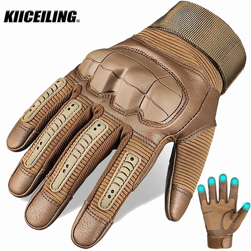 

KIICEILING Tactical Gloves Touch Screen Full Finger Gloves Paintball Cycling Shooting Men's Hiking Riding Bike Training Climbing