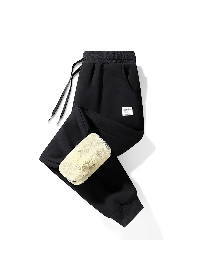 

Свободные повседневные брюки Spor из чистого хлопка на подкладке, мужские бархатные зимние спортивные штаны с манжетами из ягненка, уличные большие размеры, длинные...