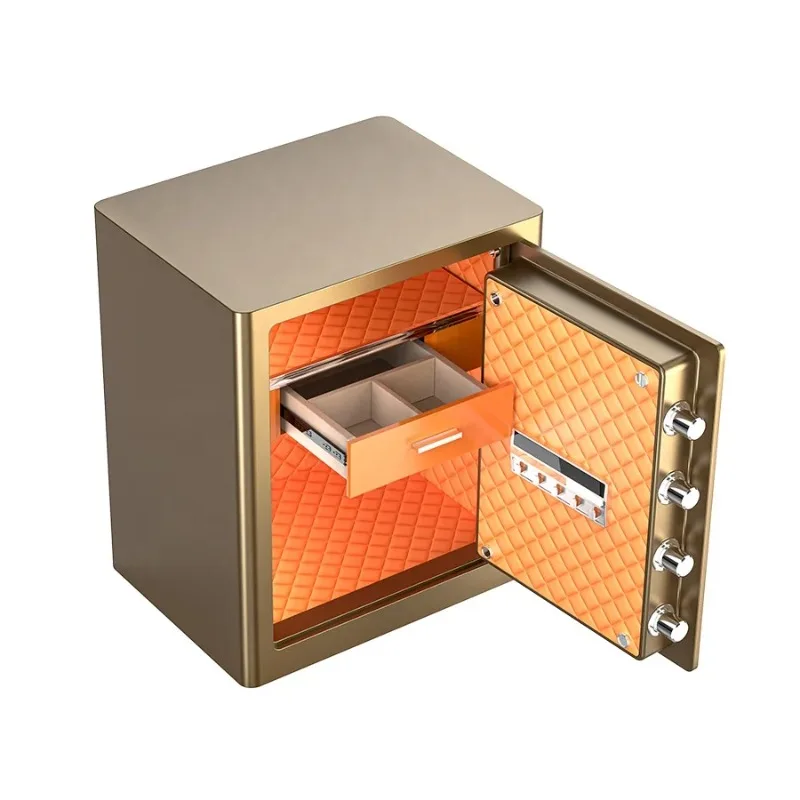 Safety Deposit Box Solid Steel Money Safety Deposit Box with Fingerprint Lock Family Hotel Luxury Jewelry Safety Deposit Box