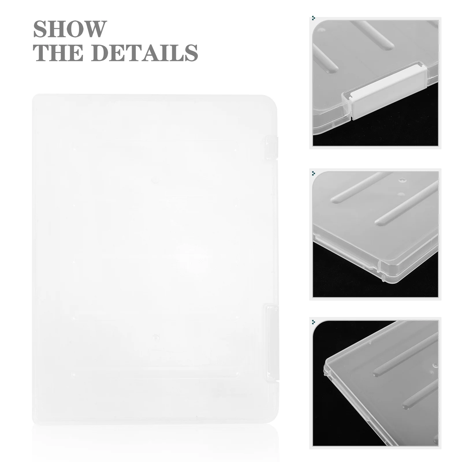 Clear File Box For A4 Documents Transparent Plastic Paper Organizer Storage Home Office School Use Document Holder