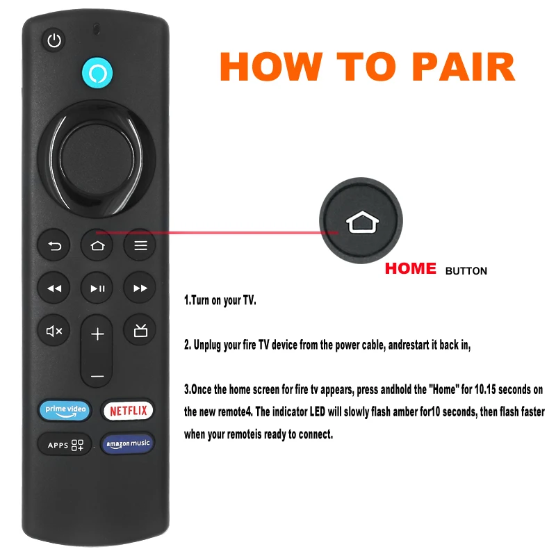 Bluetooth voice remote control for H69A73 L5B83G Amazon Fire Stick 2./3./4k Basics Smart TV EL7365 EL7368 EL7366 EL7367