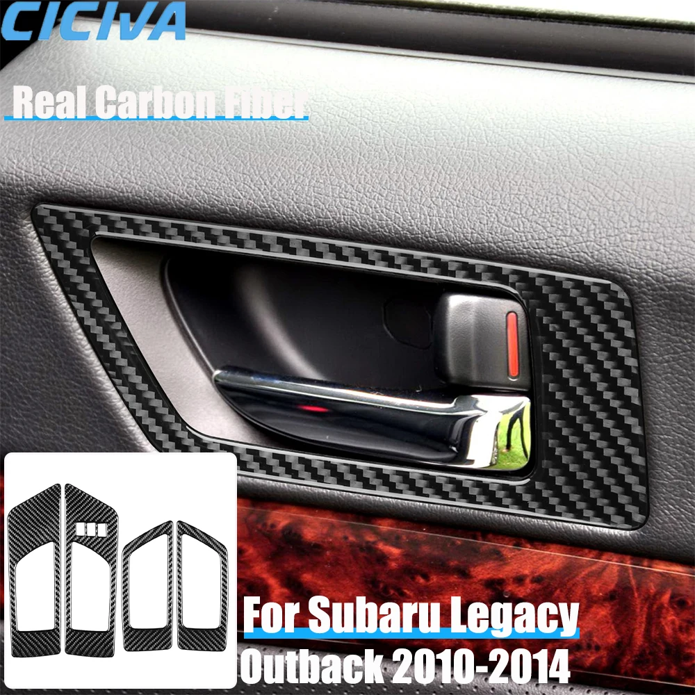 

Real Carbon Fiber Car Accessories Door Handle Panel Cover Soft Sticker For Subaru Legacy/Outback 2010 2011 2012 2013 2014