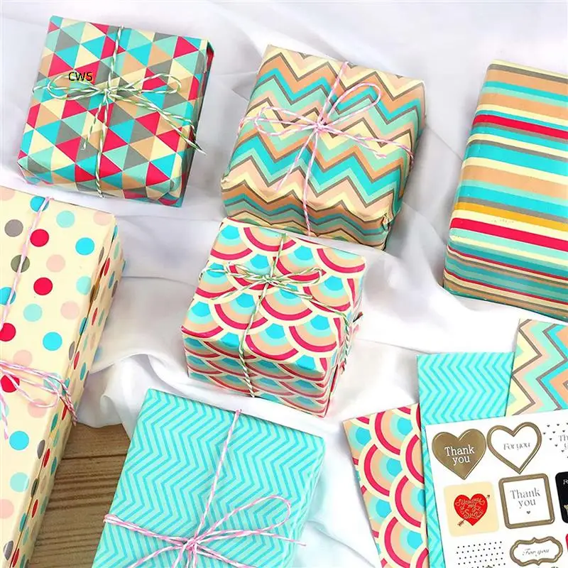Листы оберточной бумаги, набор упаковочной бумаги для рождественской вечеринки, дня рождения, 24 шт., бумага для подарочной упаковки, подарочная упаковочная бумага