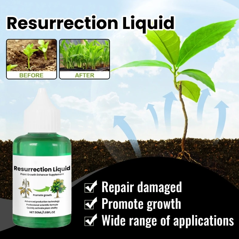 Plant Resurrection Liquid Fruit Vegetable Fertilizers Fast Glowing Indoor Garden Hydroponics Plant Nutrients Solution 50ml