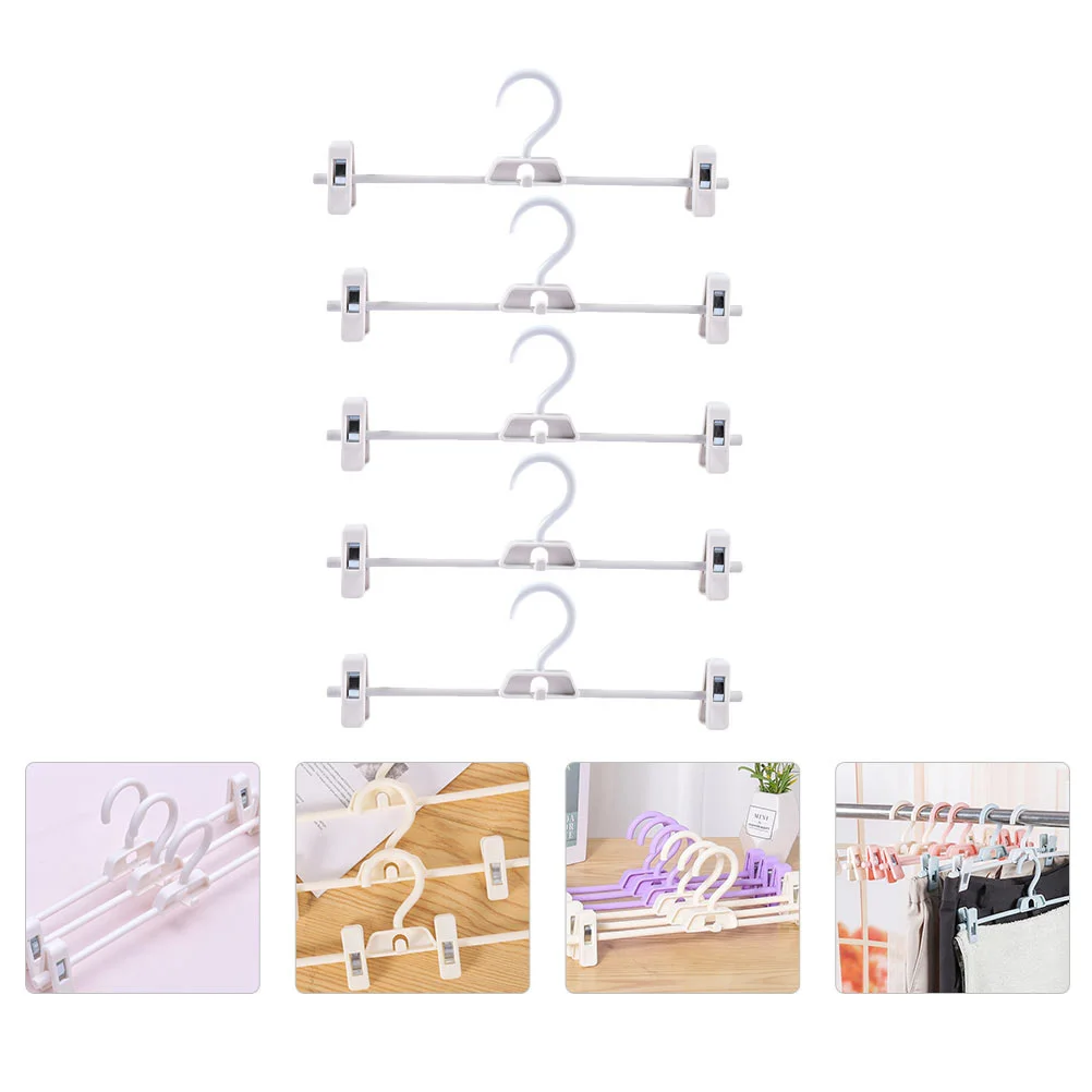 

10pcs Plastic Pants Hangers Adjustable Drying Rack Space Saving Bra Skirt Pant Clip Sturdy NonSlip Storage Solution