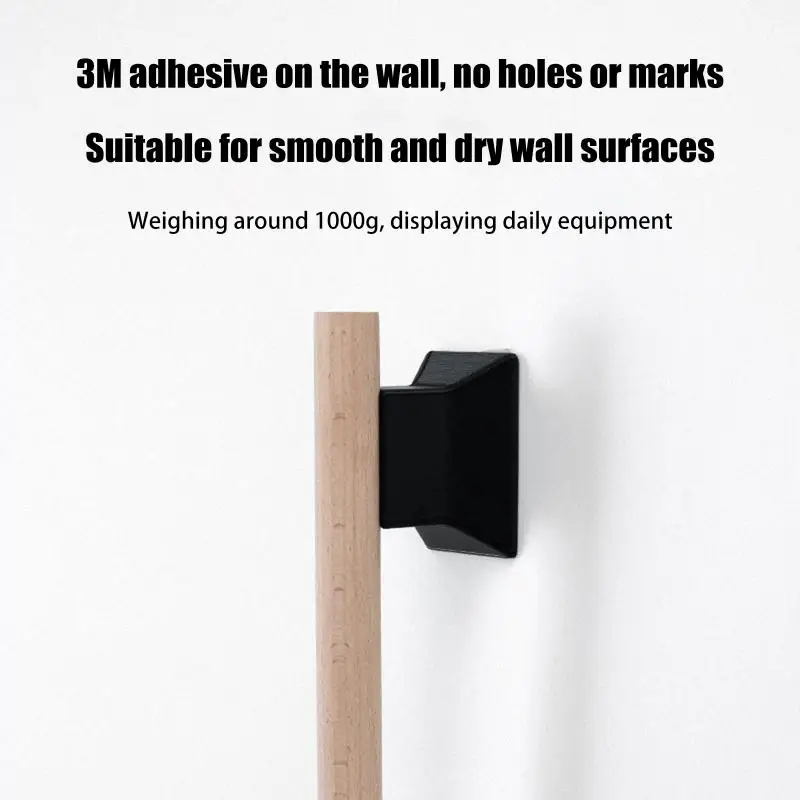 Bicycle Wall Storage 1 Set Beech Wood Mounted Gear Rack Helmet Holder for Cyclists Home and Apartment