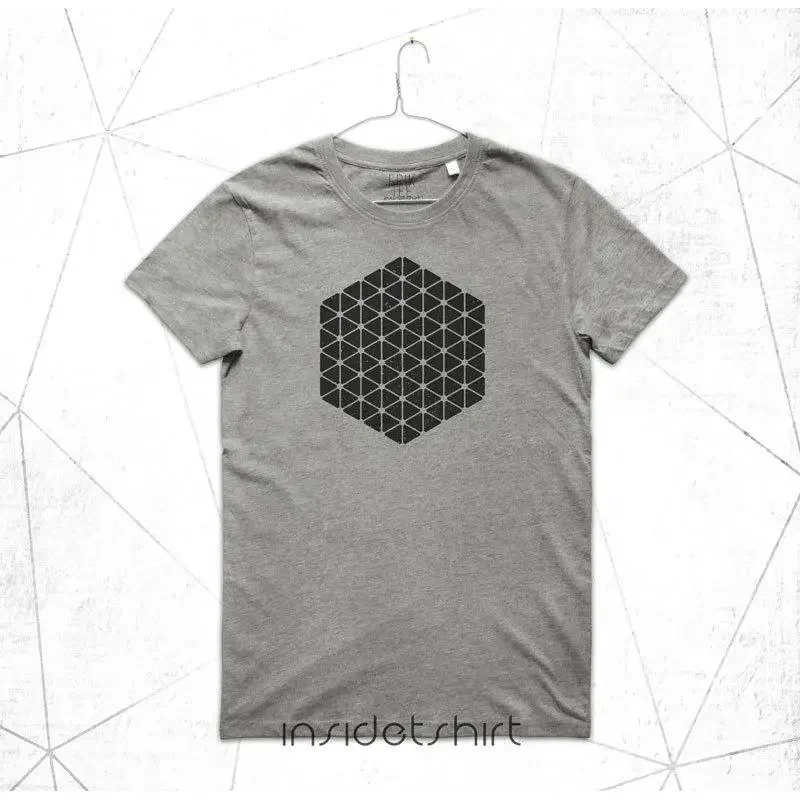 Hexagon T Shirt Architecture Graphic Geometric Design Art Man