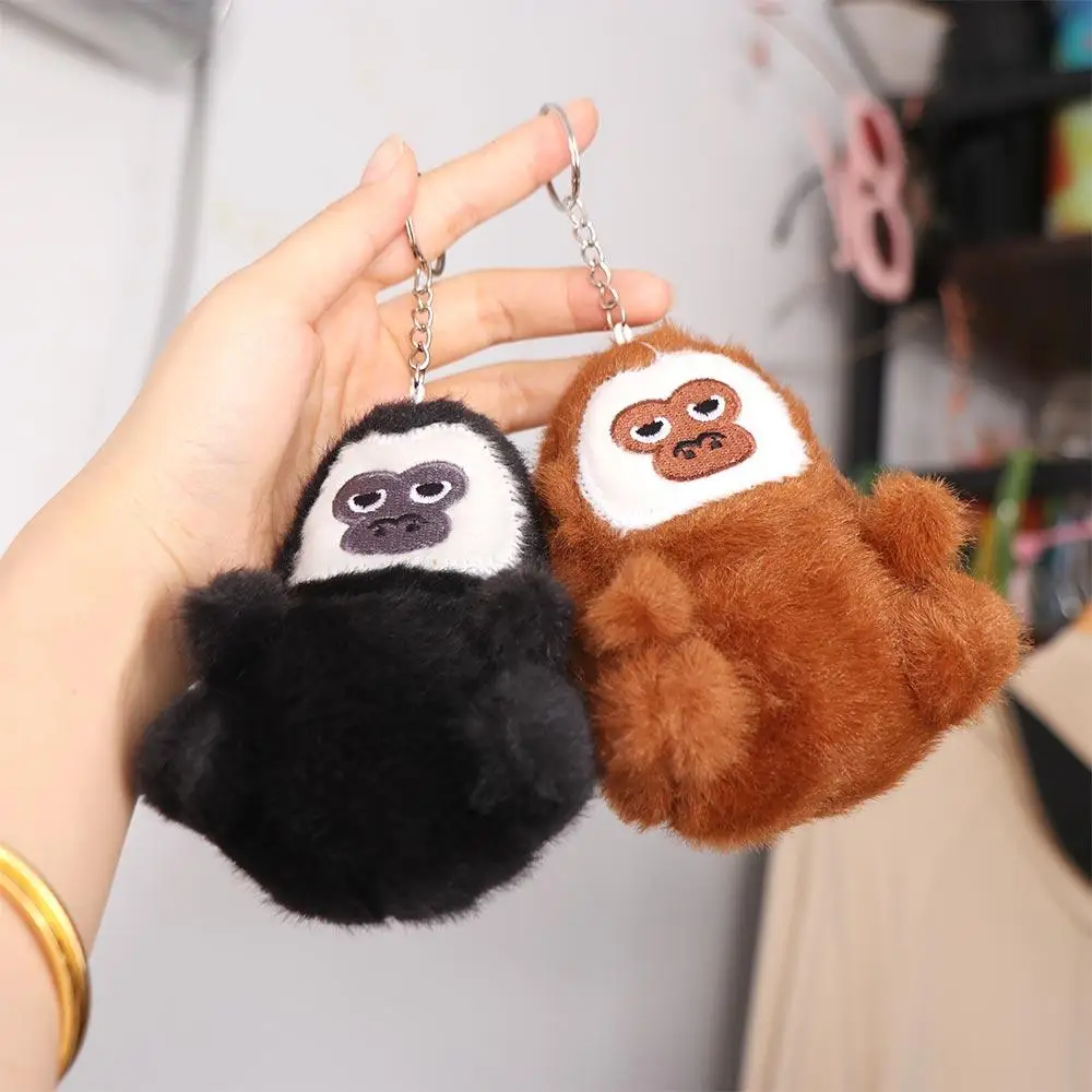 

Stuffed Animals White-Faced Monkey Plush Toy Soft Fur Keyholder Chimpanzees Doll Keychain 12cm Kawaii Monkey Car Pendant