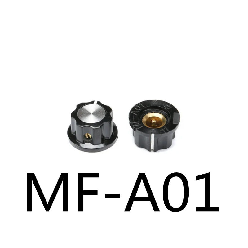 5pcs/Lot MF-A01/A02/A03/A04/A05 Potentiometer Knob Bakelite Potentiometer  Knob Cap Diameter ,inner Bore:6mm  Dial 40*10MM