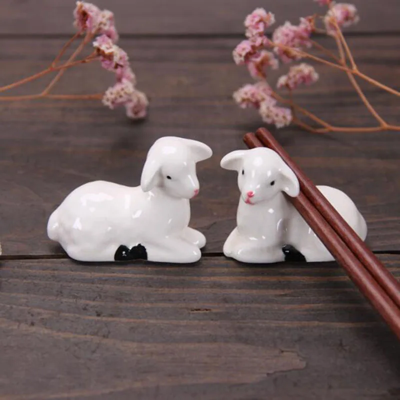 4Pcs/Set Japanese Style Chopstick Holder Little Sheep Chopstick Rest Pillow Kitchen Tableware for Dining Accessories Table Decor