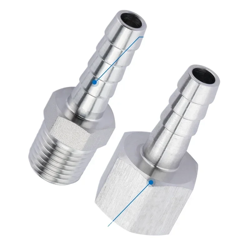 High Pressure M3/4/5/6/8/10/12/14/16 Metric Male Female To 3 4 5 6 8 10 12mm Hose Barb 304 Stainless Steel Pipe Fitting Connetor