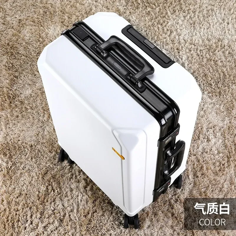 Rolling Luggage Aluminum Frame USB Charging Trolley Case Suitcase 20 22 24 26 28 Inches Students Password Travel Luggage