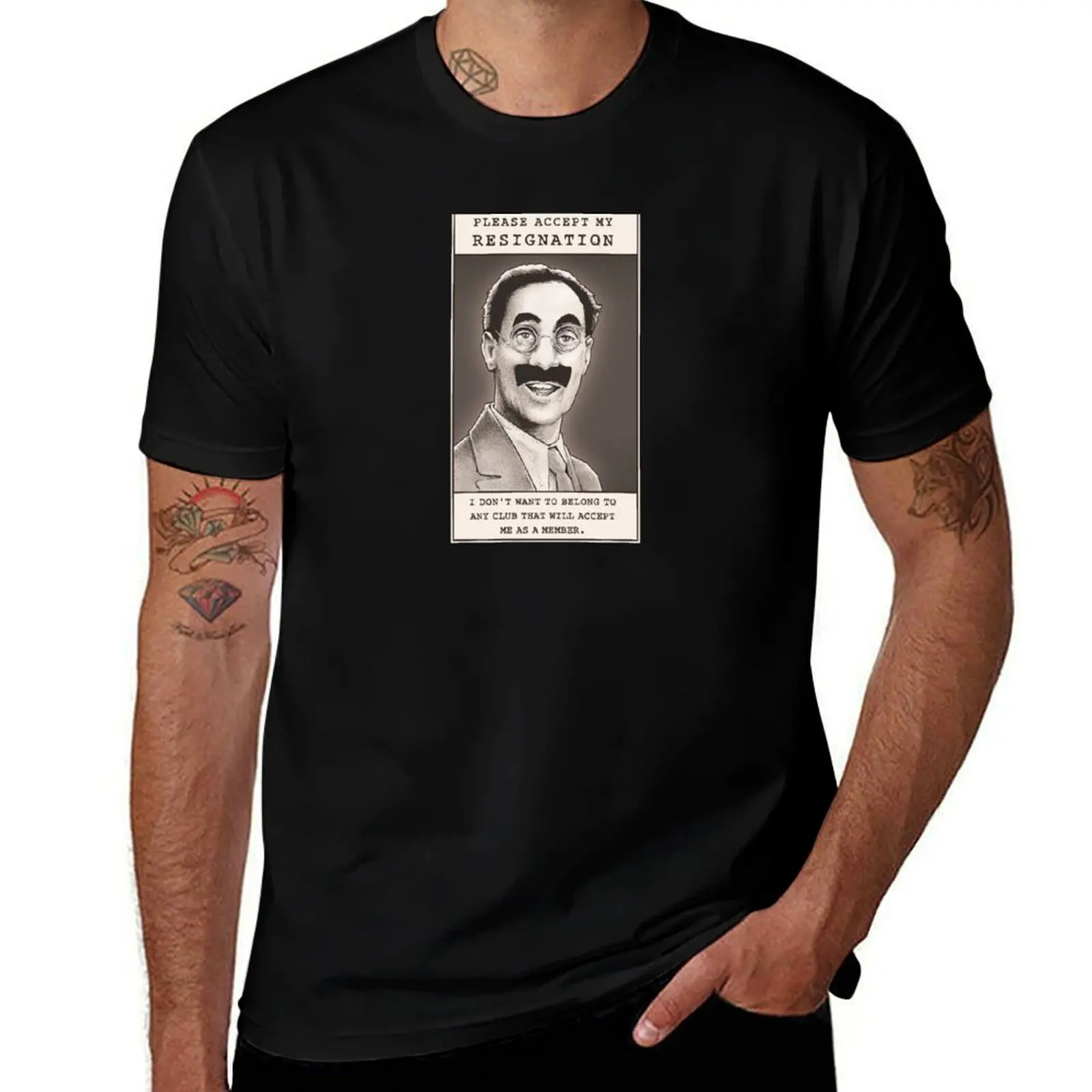 Groucho Resigns T-Shirt Casual Fashion Short Sleeve Cotton T-Shirt