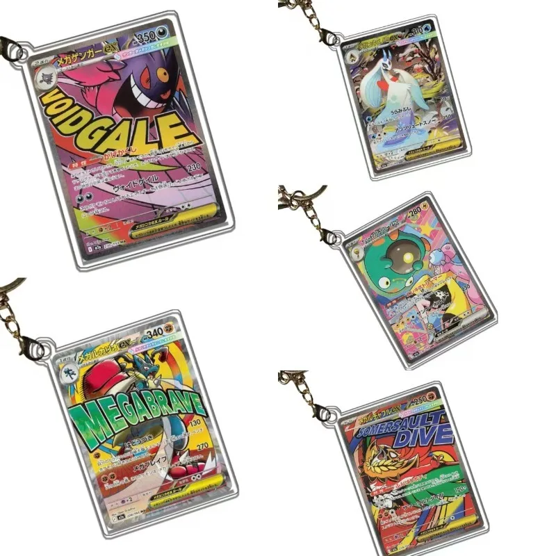 Para pokemon série mega sonho mewtwo dragonite ex acrílico chaveiro anime jogo coleção anime mercadoria diy brinquedo presente acrílico