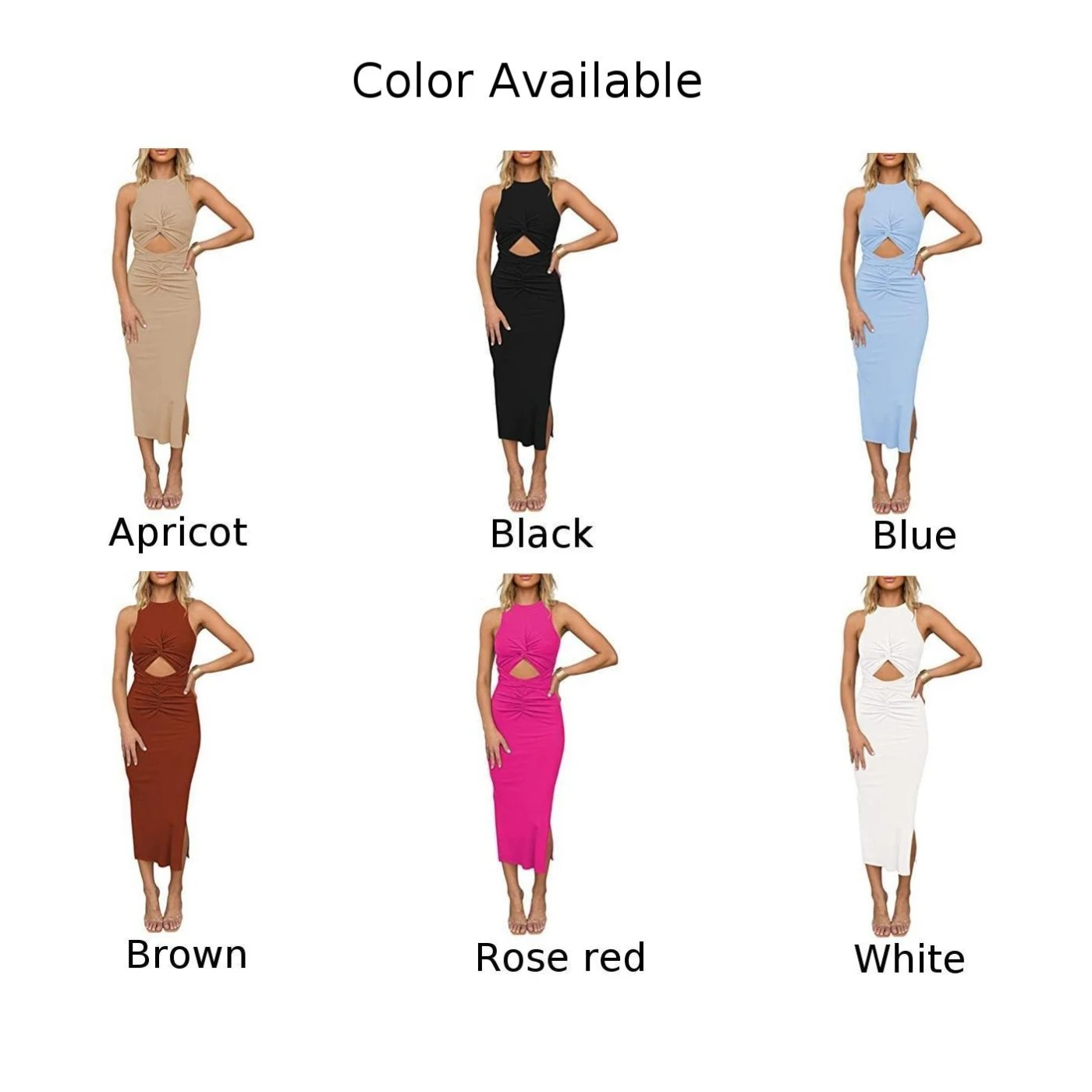 2023 novo vestido ruched bodycon sem mangas leve estiramento fino ajuste vestido de malha sólida feminino crosscriss recorte