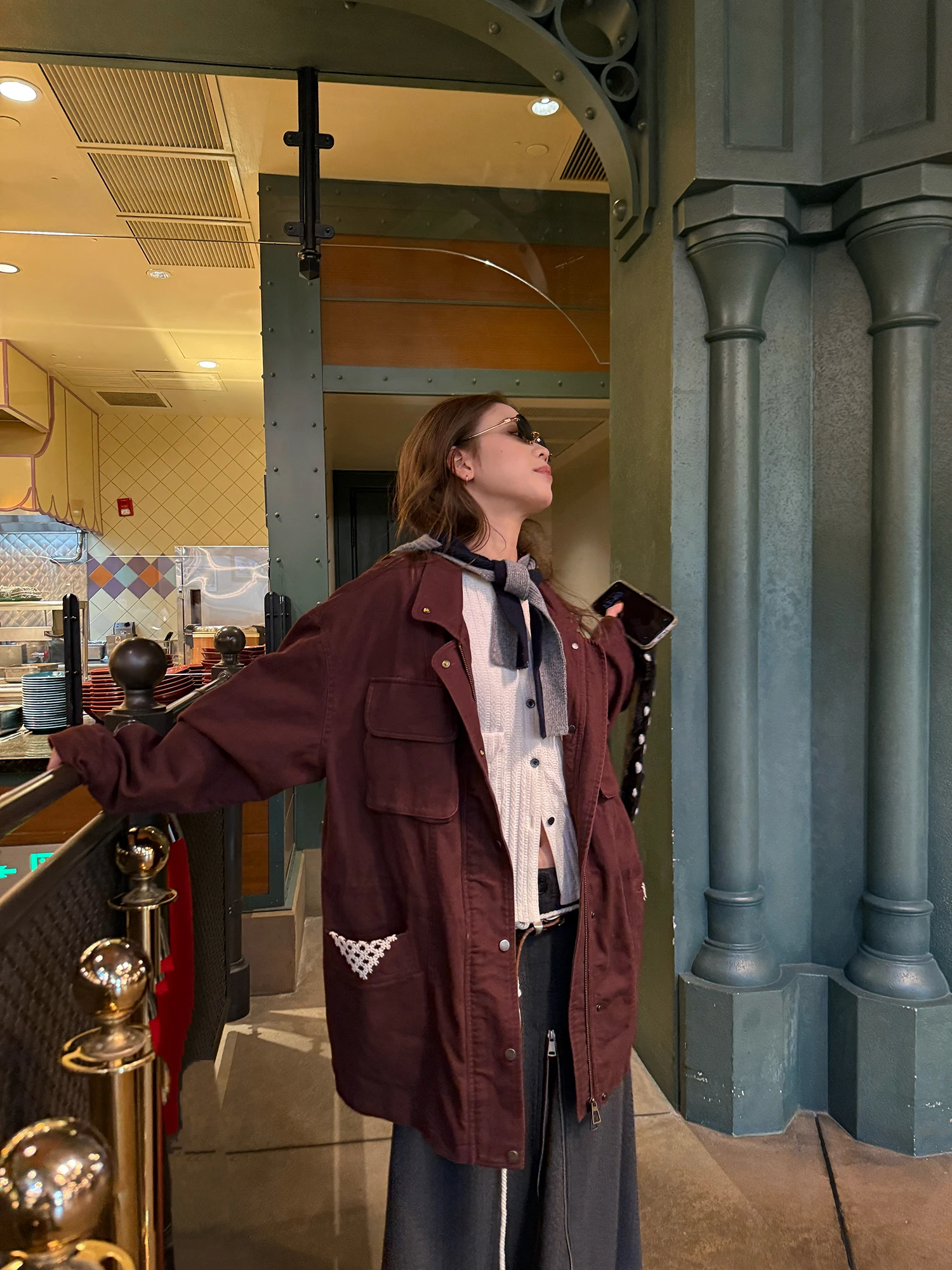 

Женская свободная куртка LelyMooch в винтажном стиле с флисовой подкладкой, пэчворком и длинными рукавами, свободного кроя, для повседневной носки