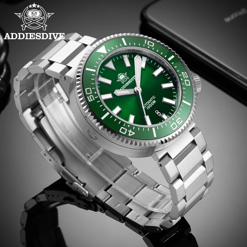 

ADDIESDIVE Diving Watch For Men Luxury Classic Stainless Steel Sapphire Luminous 1000m Waterproof Exhaust Valve Mechanical Watch