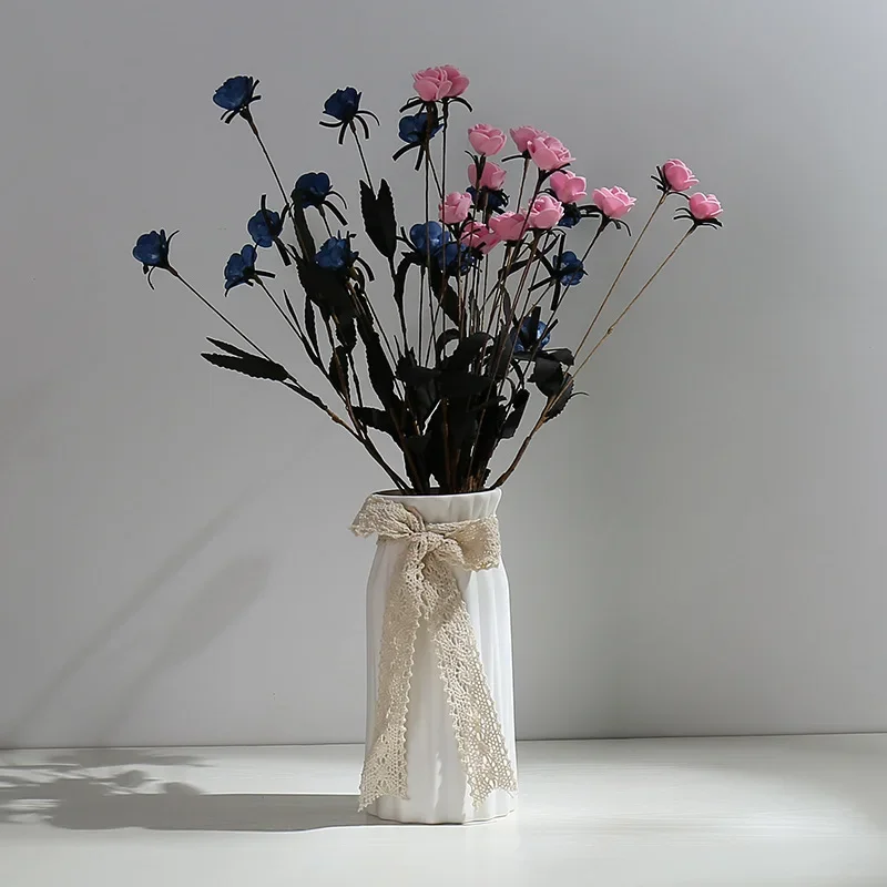

Керамическая ваза в скандинавском стиле, гидропонная цветочная современная маленькая ваза, роскошный дизайн, минималистичный эстетический домашний декор для комнаты, Jarrones FYVS