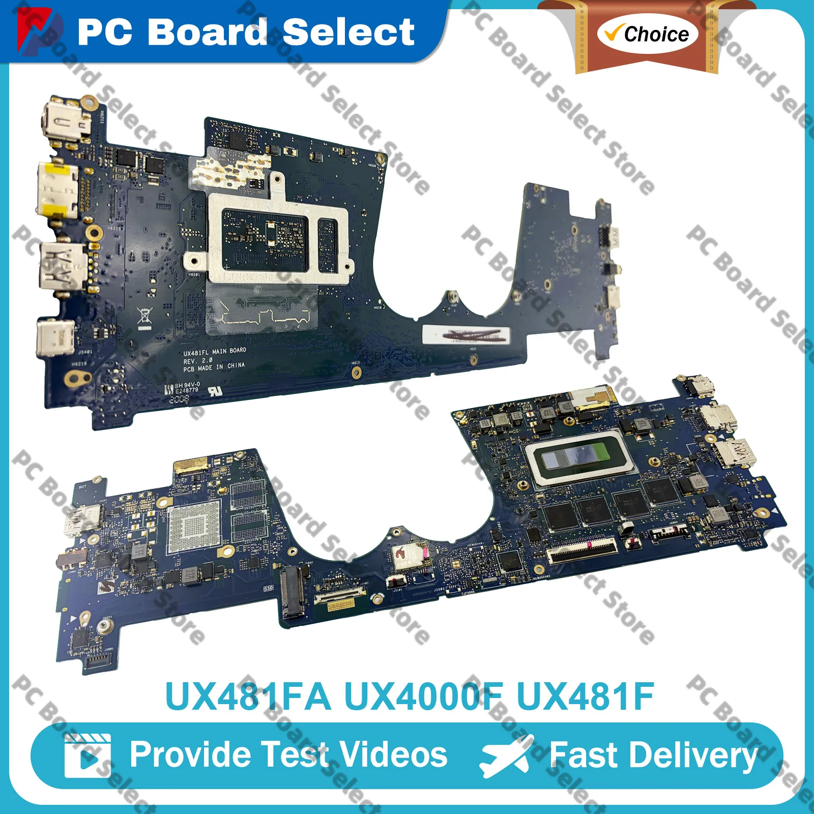 UX481FA Laptop Motherboard For ASUS ZenBook Duo UX481FL UX481F UX4000F Mainboard 10th Gen I3 i5 i7 tests OK fast shipping