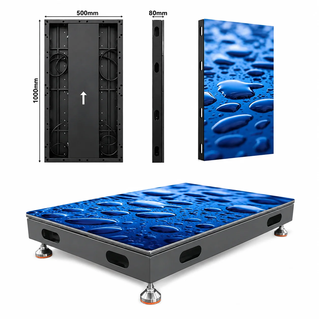 Custom IP65 3D Interactive Full Color LED Floor Screen Factory Direct Rental LED Display For Stage Club Basketball Court Wedding
