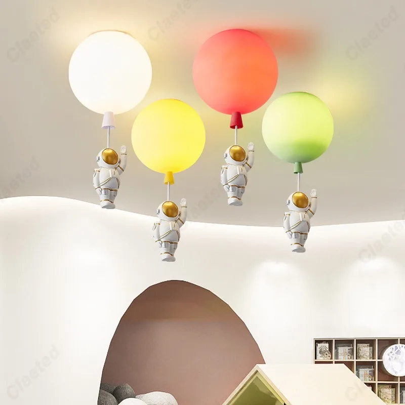 Creative Cartoon Decoration Astronaut LED Pendant Light Balloon Light Children's Bedroom Living Room Corridor Lighting Fixtures