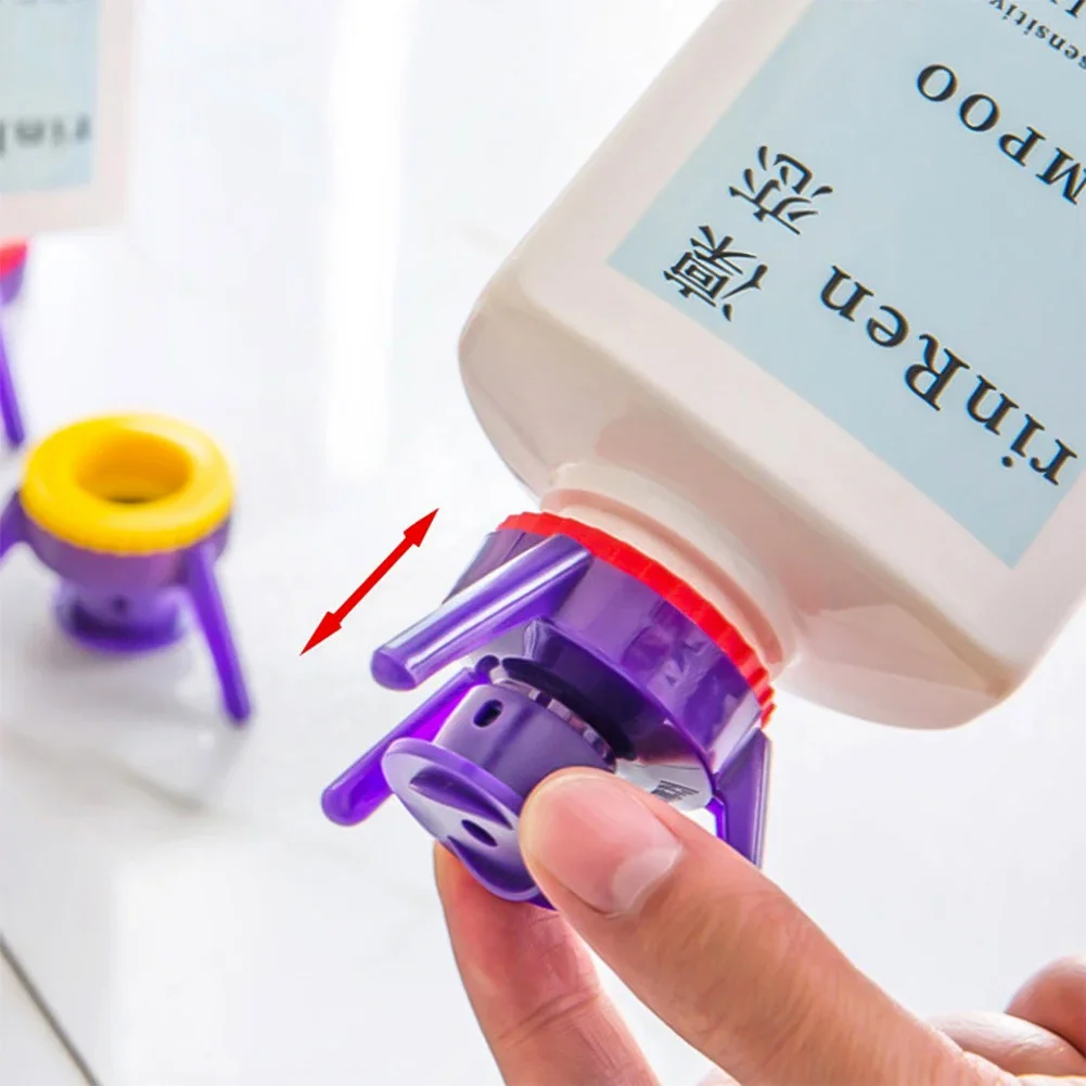 Multi Purpose Bottle Cap Inverter Leak Proof Design for Shower Gel Shampoo 3 Color Nozzle Ideal Bathroom Accessory