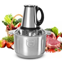 5L Electric Meat Grinder Stainless Steel Food Processor Multi-function Vegetable Slicer Chopper Crusher Kitchen Blender
