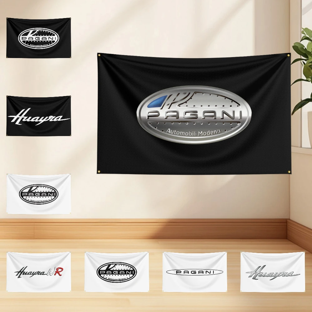 

3x5ft P-pagani Flag Professional Car Motorcycle Flag Polyester Digital Printing Cars Flagge Banner For Decoration Garage