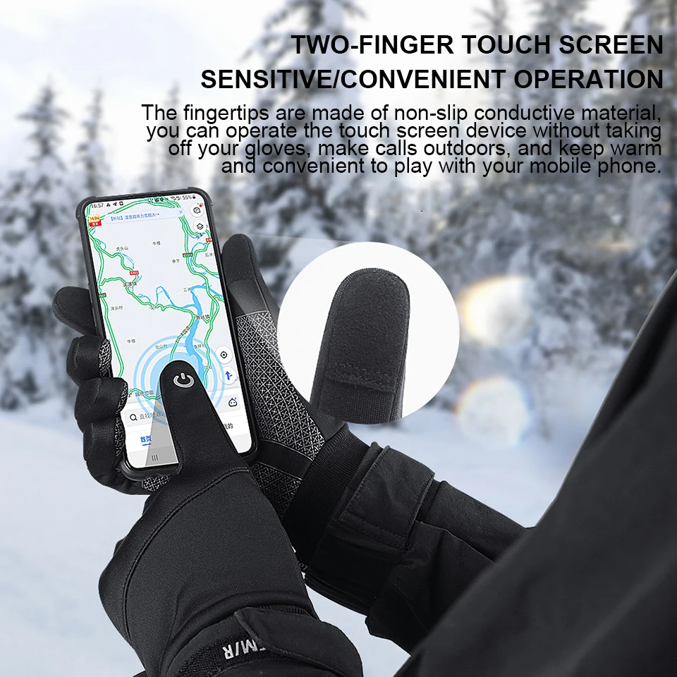 KoKossi Ski Gloves Winter Warmth Comfortable Waterproof Skiing Snowboard Gloves Windproof Non-slip Sports Gloves Men Women