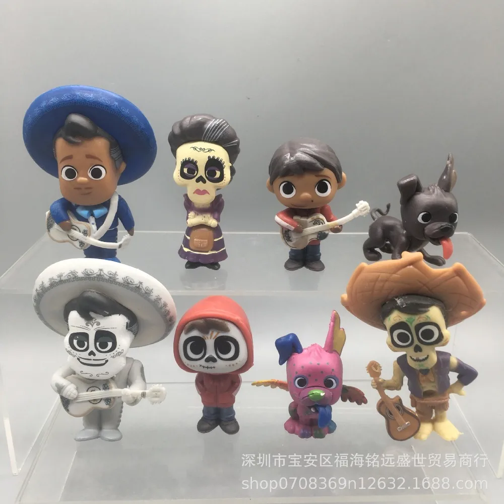 

Kawaii Cute Disney Coco Movie 8pcs/set 6-9cm Action FigureAnime Mini Decoration Collection Figurine ToysModel for Children Gift