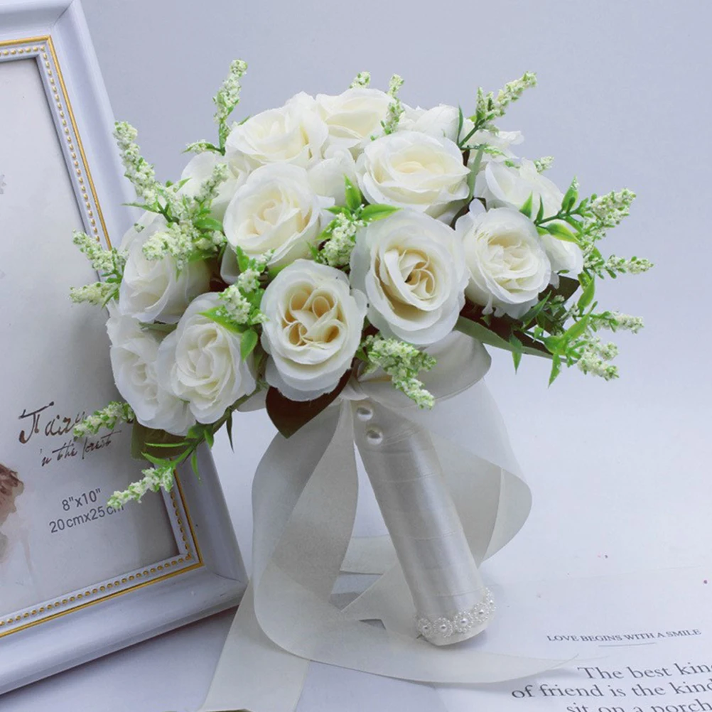 

Elegant Artificial Wedding Bridal Bouquets For Bridal Bouquets For Bride Bride Bridesmaids Valentine'S Day Party