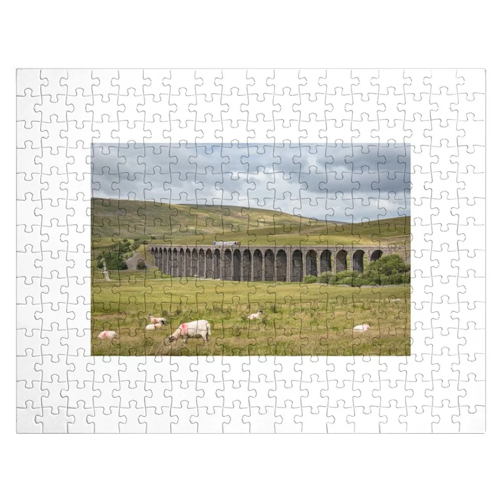 Train Travelling Across The Ribblehead Viaduct, Yorkshire Jigsaw Puzzle Custom Puzzle Child Personalized Child Gift