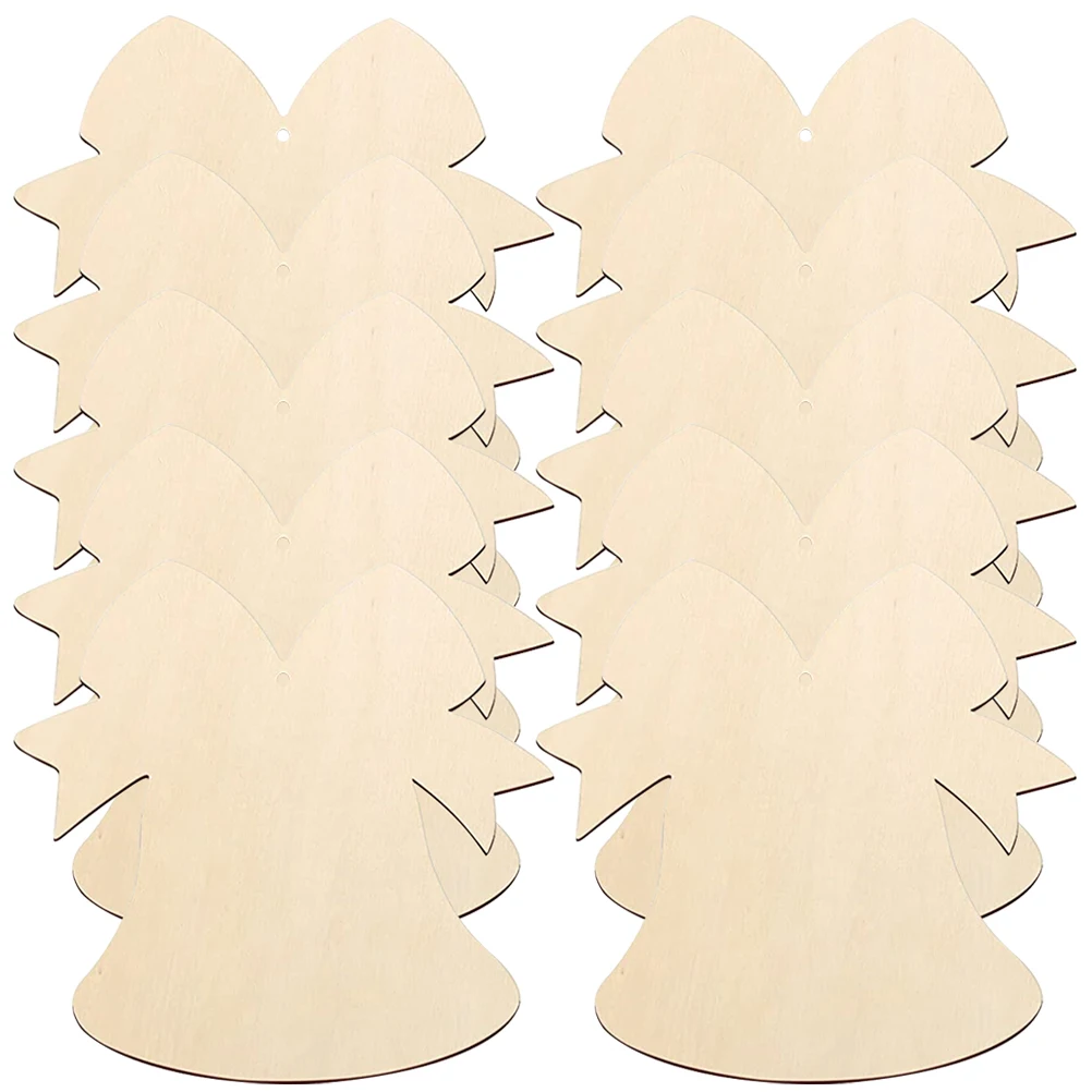 

10 Pcs Artificial Wooden Christmas Ornaments Holiday Decorations Cutouts for Crafts
