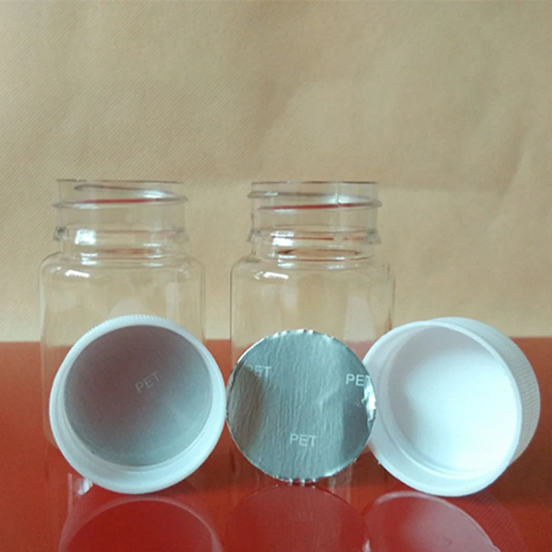 10Pcs 60ml Transparent Plastic PET Refillable Seal Bottles Vials Reagent store Container Plastic Screw cap