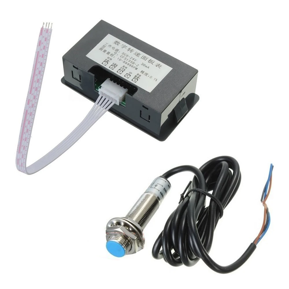4 cyfrowe LED czerwony niebieski zielony obrotomierz obr/min prędkościomierz + czujnik zbliżeniowy NPN 12V akcesoria Tachomete zestawy